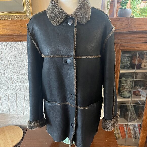 Hilary Radley Jackets & Blazers - Hilary Radley Genuine Sheep Shearling Leather Coat Jacket Size 8 Women's